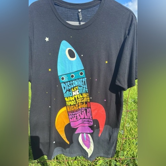 90s Rock Y2K Incubus Nebula Rocket Lyric Tee Rare  Large - Picture 3 of 6